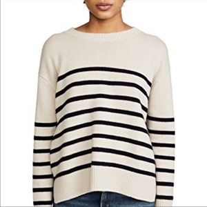 Vince Cashmere Striped Boxy Sweater